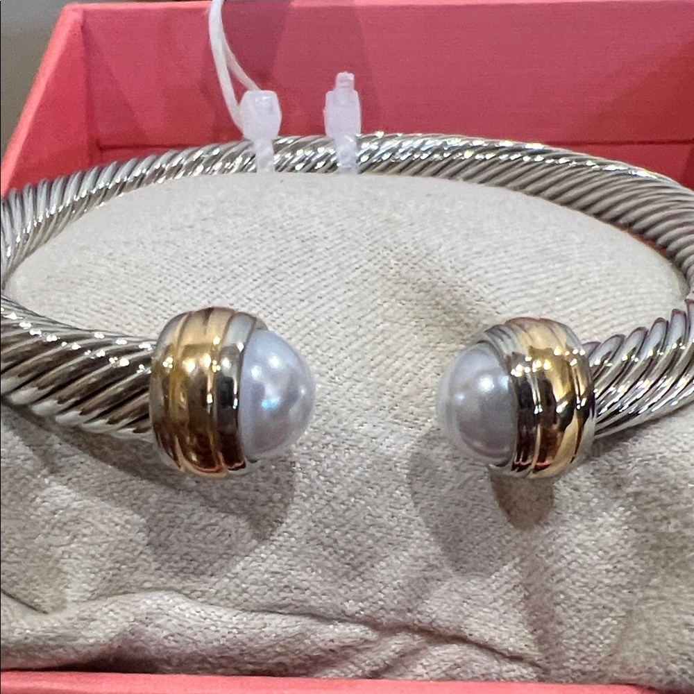 House of Harlow 1960 | Two-Tone Rope Bracelet w/Faux Pearl Accents - Picture 9 of 10